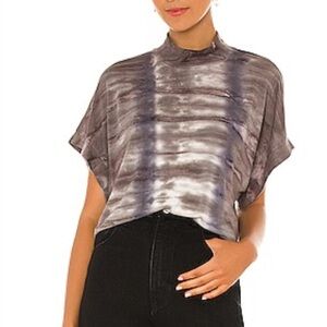 Young Fabulous and Broke Merrill Mock Neck Tee Elegant Gray Women's Top